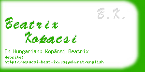 beatrix kopacsi business card